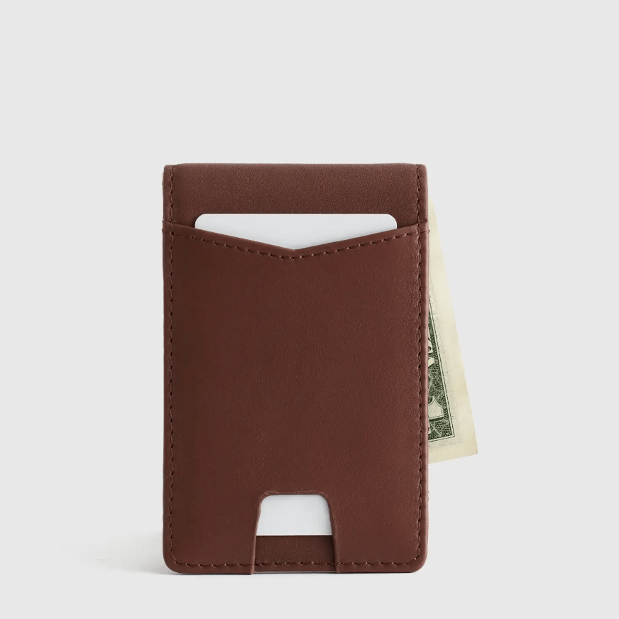 quince leather money clip wallet